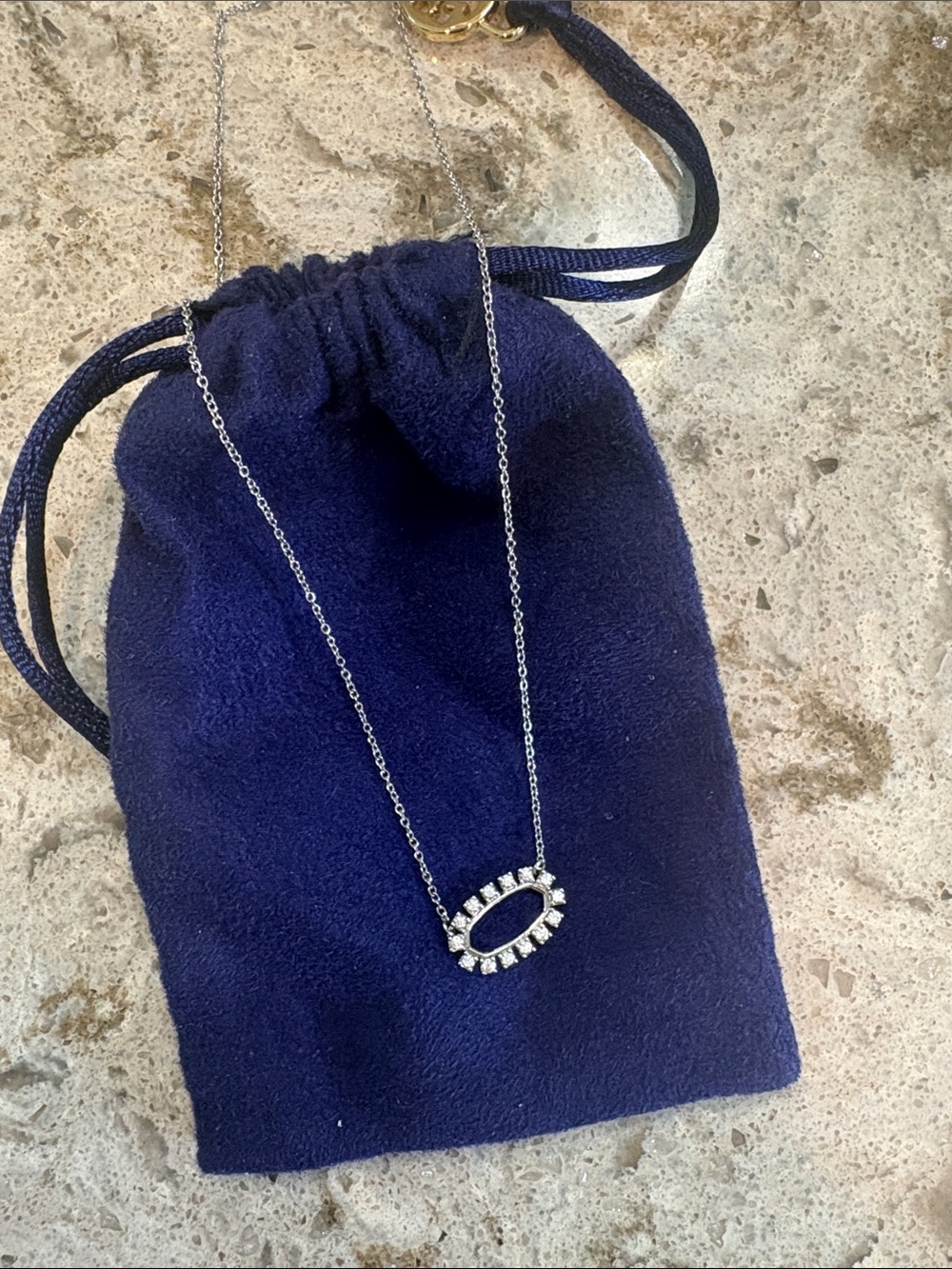 Kendra Scott Sterling Silver Oval Halo Pendant Necklace